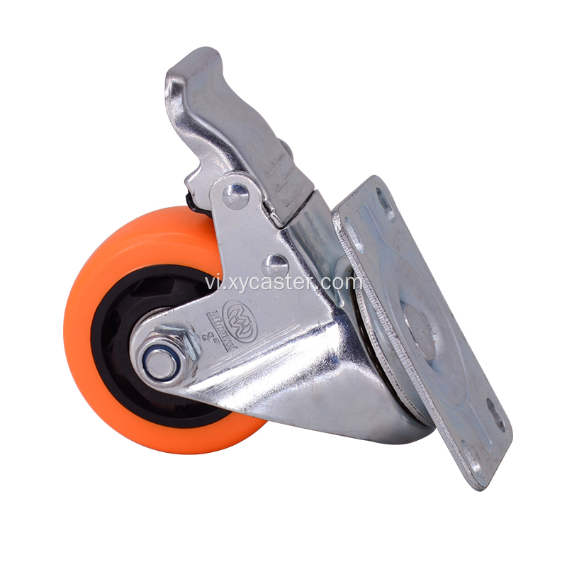 Nhiệm vụ trung bình 3 inch khóa bánh xe caster