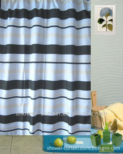 gray stripe shower curtain