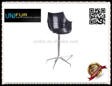 ABS mode bar chair,plastic seat chromed base bar stool,squared footrest ergonomis bar stool