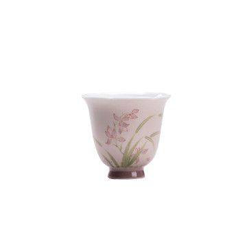 Hand-Painted Orchid Pattern Premium Quality Master Cup by Chinese Manufacturer