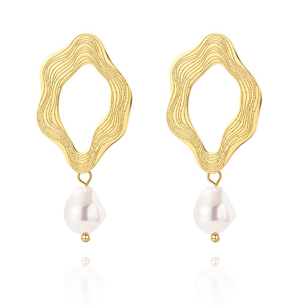 light luxury niche 18K gold plated earrings