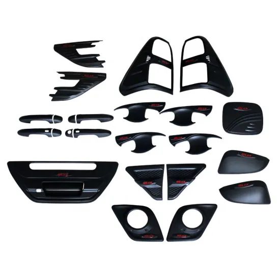 YCSUNZ ABS Matte Black 9pc Full Set Accessory Combo Kit for Toyota Hilux Revo 2015-2017