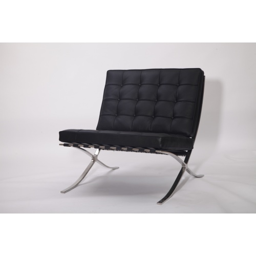 Solid Steel Leather Lounge Chair Leather Barcelona chair and stool replica YADEA Factory