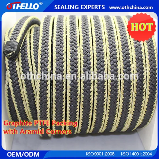 PTFE Graphite Packing with aramid Corner shaft gland packing compression gland packing