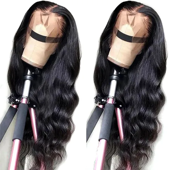 wholesale cheap pre plucked ombre color brazilian human hair bodywave transparent lace front wig with baby hair
