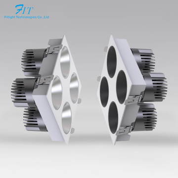 ETL Certified Square Downlight Downlight LED 4 Heads Anti-Glare Peiling Peiling Spotlight 10W แสงในร่ม