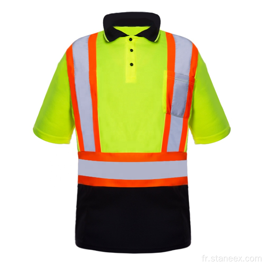 Travail à haute visibilité T-shirt T-shirt jaune chemise