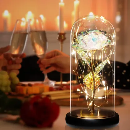 Galaxy Rose in Glass Dome Eternal Rose Gift