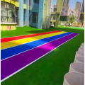 Gazon synthétique coloré d'herbe moins chère, gazon artificiel pour jardin