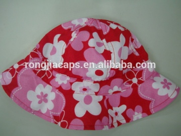 Cheap beautiful kids printing bucket hat