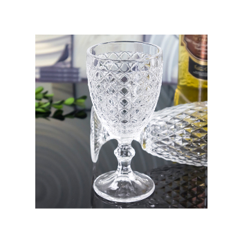 Factory New Arrival: Custom Old Fashion Embossed Crystal Wine Glasses