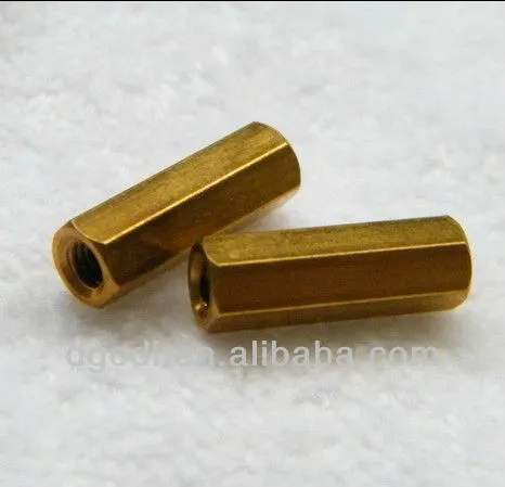 brass threaded long hex coupling nut