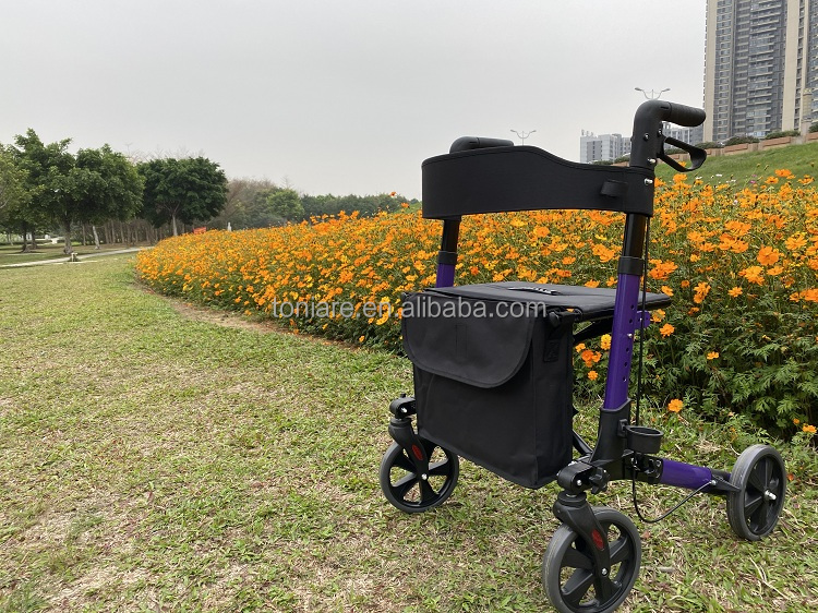 Outdoor en binnen draagbare Rollator Aluminium Walking Aids Walker gemakkelijk voor opslag TRA01