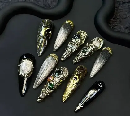 **Black Gold Gemstone Moon**