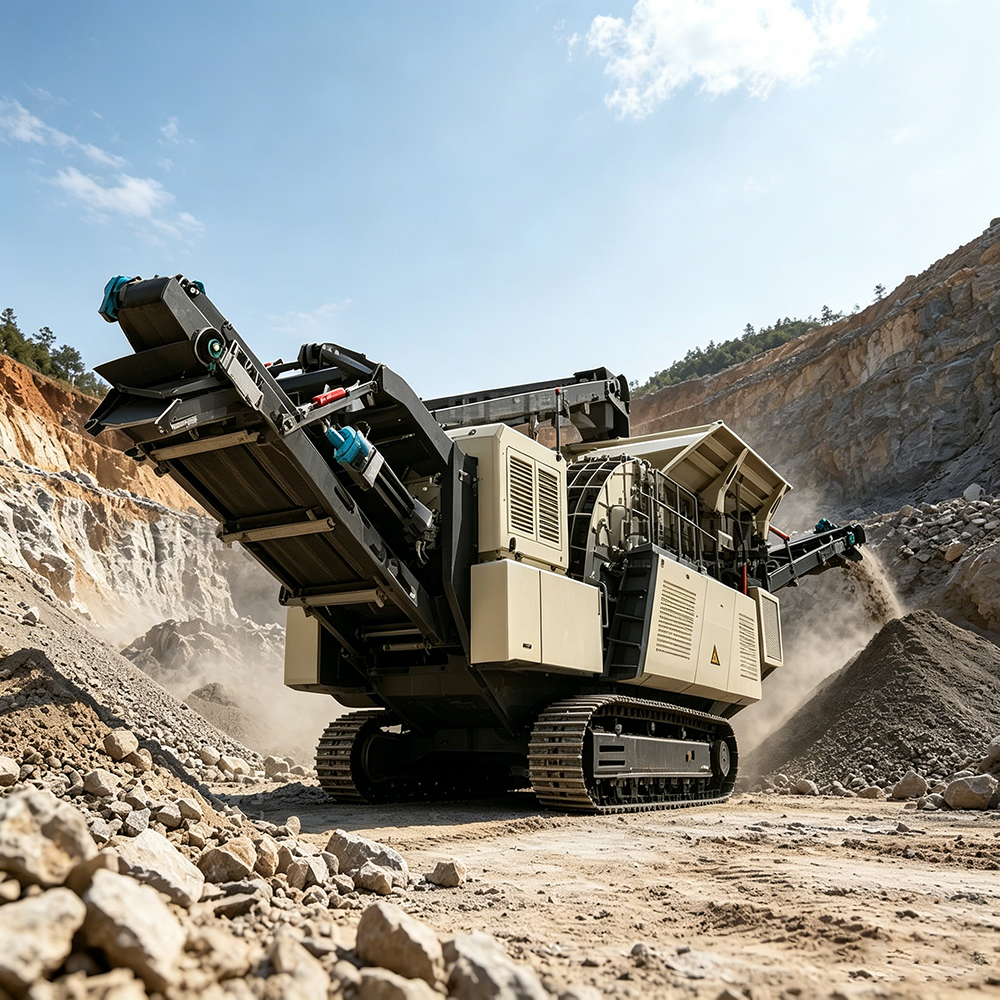 tire type mobile stone crusher