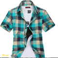 Chemise en coton manches courtes plaid Shipping masculine de libre