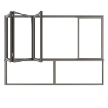 Vertical Top Folding Aluminium Windows