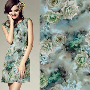 Custom Digital Printed Polyester Floral Dress Chiffon Fabric