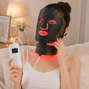 Mascarilla para rostro y cuello con terapia de luz roja LED Omeina