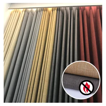 Inherent Flame Retardant IFR 100% Polyester Blackout Fireproof Custom Curtains for Live Room, Hotel, and Schools