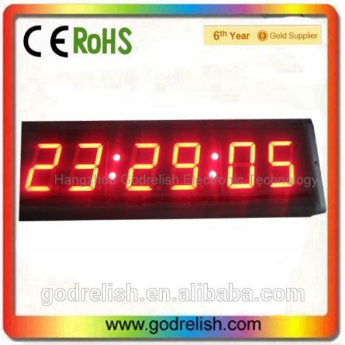 High 3" Brightness 6 digits 7segment LED wall Clock light adjustable