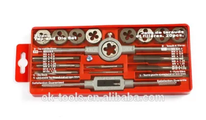 OK-tools 20Pcs Thread Cutting Tools Tap And Die Set