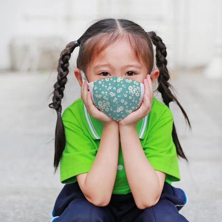 Tissu de bébé de masque de visage en coton imprimé personnalisé respirant