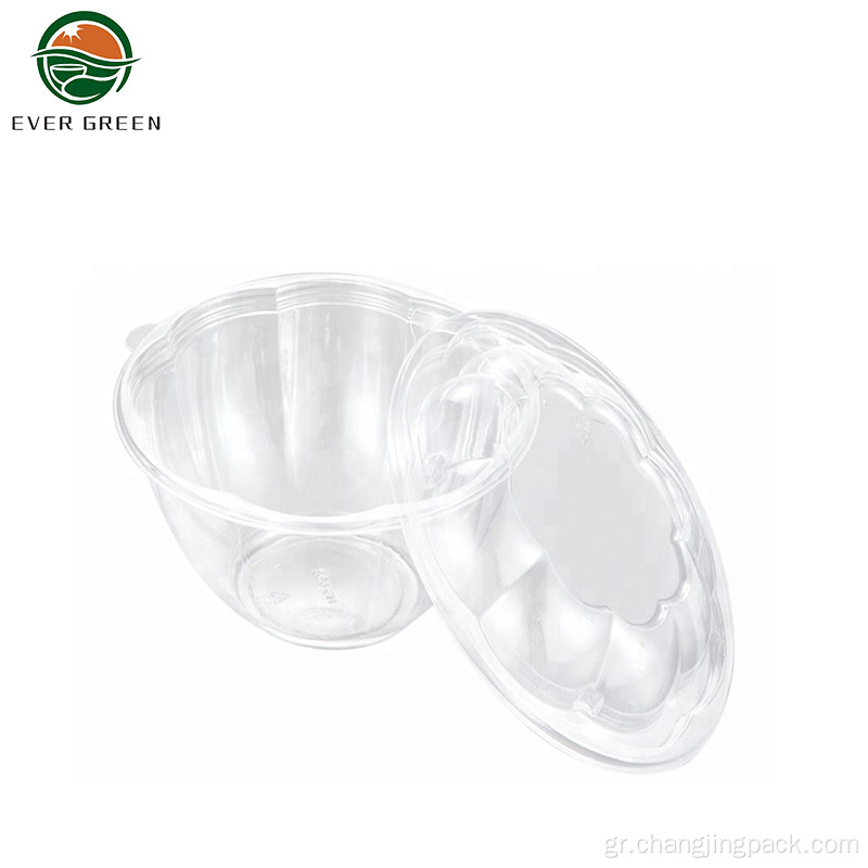 Στρογγυλό πλαστικό Pet Plastic Velyclacable Clear Food Container