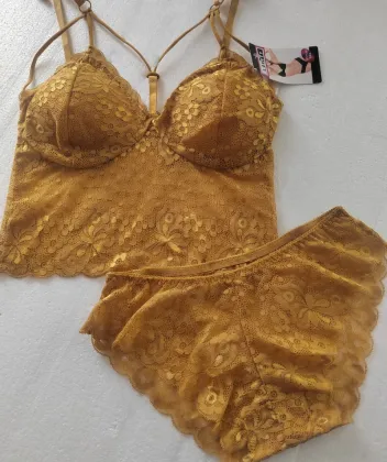 Lace Bra and Panty Set for Women - Push Up Full Lace Bra Stock