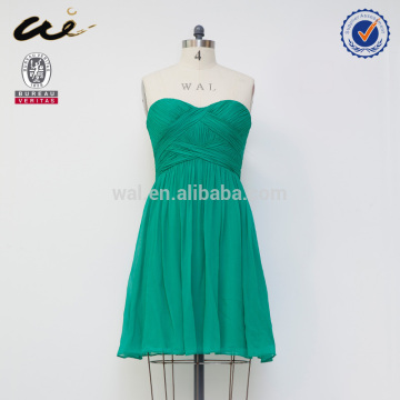 green color off-shoulder evening dress 2015