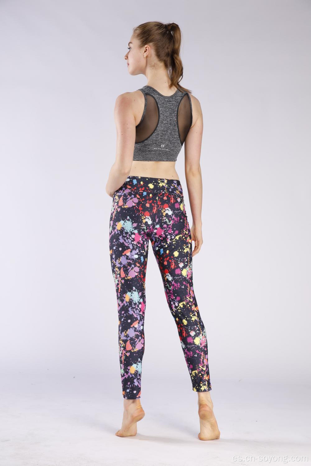 Leggings estampados elásticos de poliéster Spandex para mujer