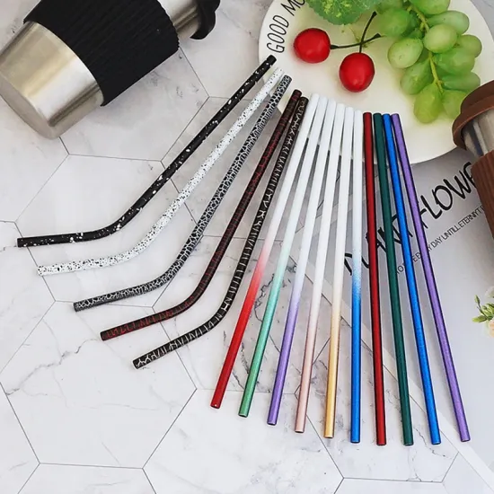 Multicolor Mirror Polish Reusable Stainless Steel Straw