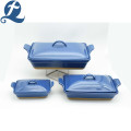 Factory direct Kitchen handle ceramic bakeware with lid