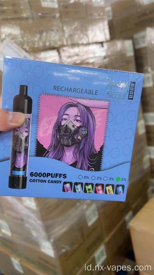 Penjualan panas fumot randm dazzle 6000 puffs nic