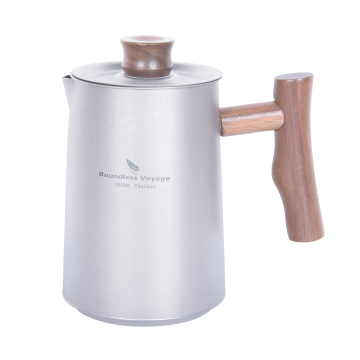 Boundless Voyage Pure Titanium Tea Kettle 380ML - Lightweight Camping Mug with Lid