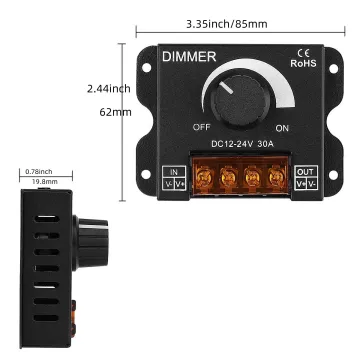 1 Channel 12V 24V LED Dimming Controller for Single Color LED Strip/Module