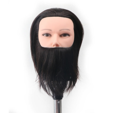 Wholesale Real Human Hair Men's Short Hair Model with Beard for Training Dummy Doll Head