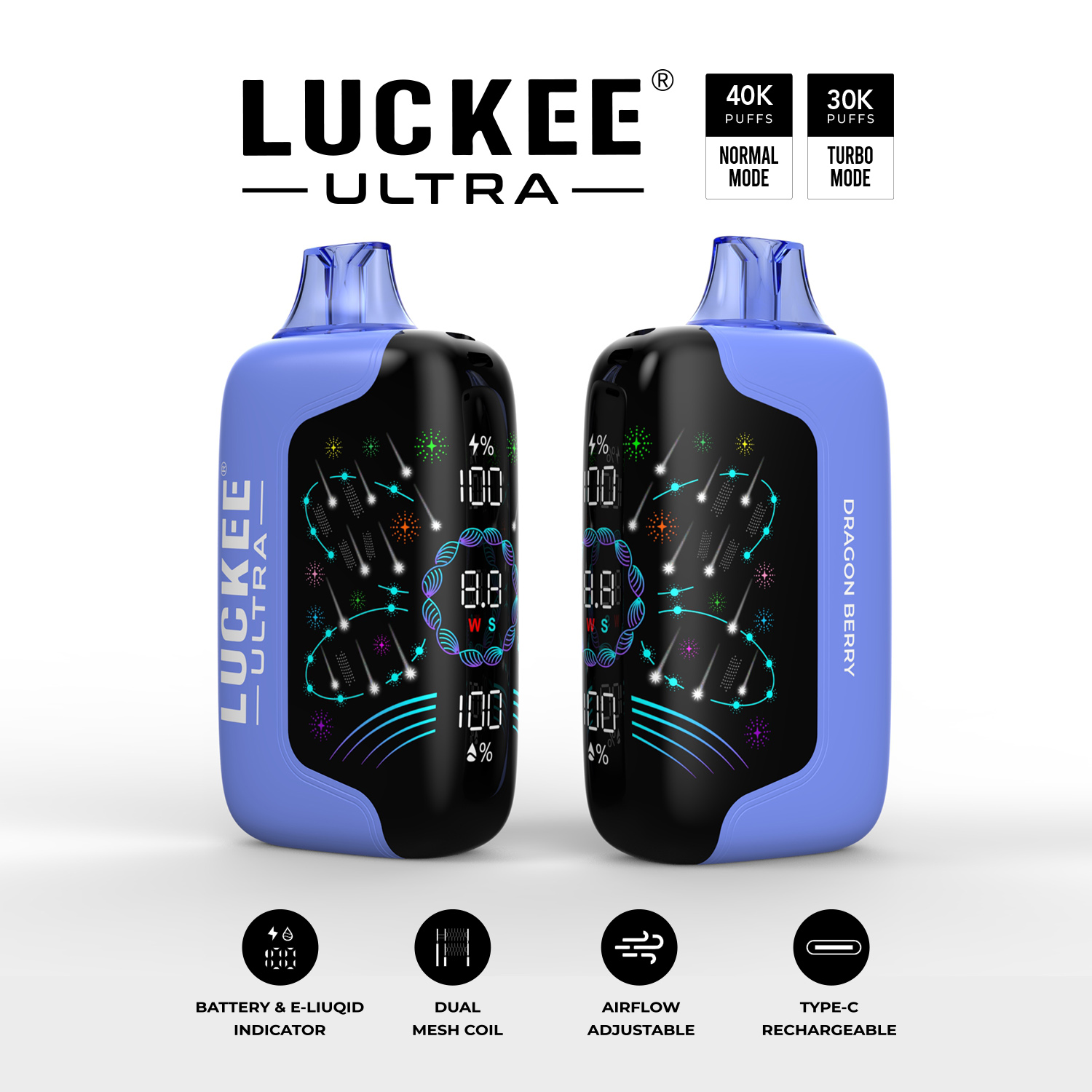 Luckee Ultra 40K Puffs Disesuaikan