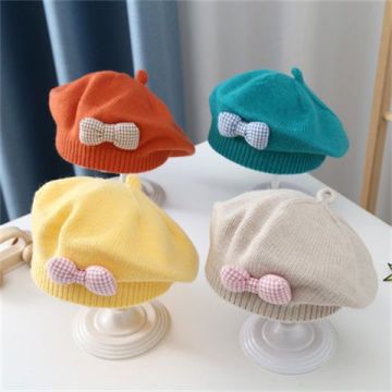 Cute Autumn Winter Girl's Korean Princess Knitting Wool Beret Hat