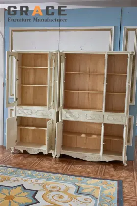 Antique Wooden Bookcase - Solid Wood Furniture
