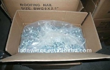 Bright galvanized roofing iron nail