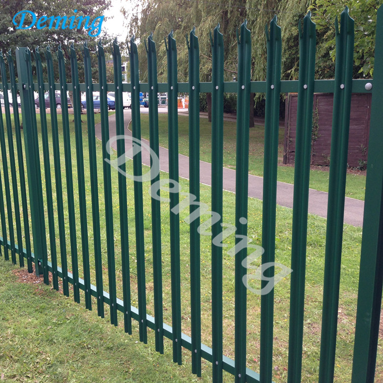 D and W type Palisade Fencing / Galvanized Steel Palisade Fence Panel