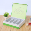 Light green tea box with PET insert