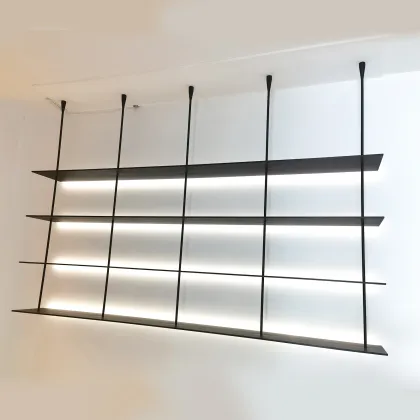 DSTPEL NEW Hanging LED Storage Shelves for Living Room - Aluminum Wall Mount
