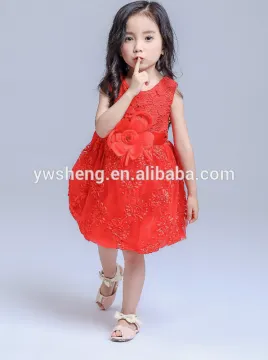 New style girl party wear western lace dress kids beautiful model dresses flower and lace elegant frock design for girl