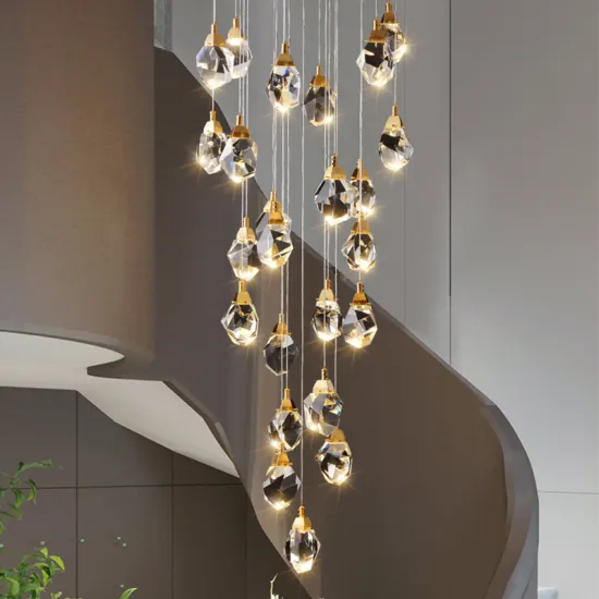 Modern Luxury Crystal Staircase Chandelier for Loft Duplex Villas