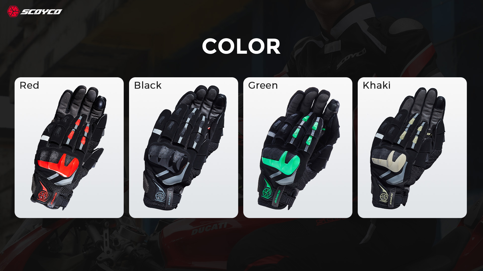 breathable knuckle protection riding gloves