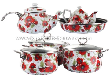 11PCS Enamel Non-stick Pot