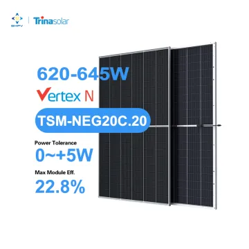 Trina Vertex N-Type Bifacial Dual Glass Monocrystalline Solar Panel Arrays: 620W, 630W, 635W, 640W, 645W for Home Use