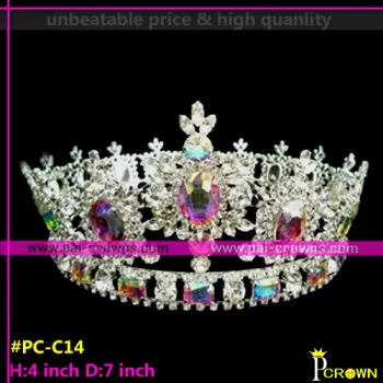 4 inch King crowns for sale,Round fully Pageant Crowns